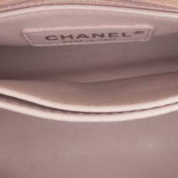 Pre Owned Chanel Pink Extra Mini Iridescent Caviar Coco Handle Bag