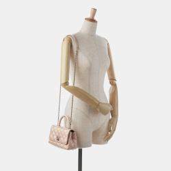 Pre Owned Chanel Pink Extra Mini Iridescent Caviar Coco Handle Bag