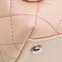 Pre Owned Chanel Pink Extra Mini Iridescent Caviar Coco Handle Bag