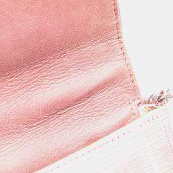 Pre Owned Chanel Pink Nylon New Travel Line East West Flap