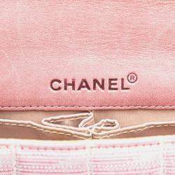 Pre Owned Chanel Pink Nylon New Travel Line East West Flap