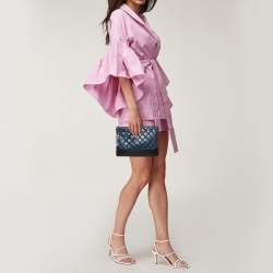 Chanel Navy Blue/Black Leather Gabrielle O Case Clutch