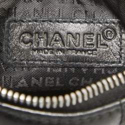 Pre Owned Chanel Black Square Quilted Leather Chain Fringe Pochette