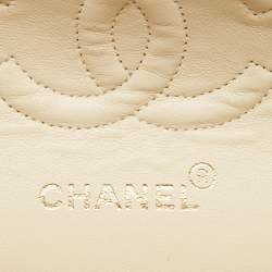 Chanel Cream Quilted Leather Small Classic Double Flap Bag