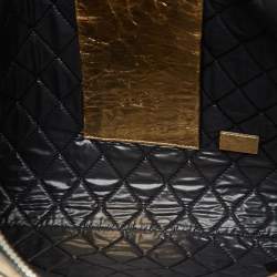 Pre Owned Chanel Metallic Gold Crinkled Leather Large Feminine Pouch