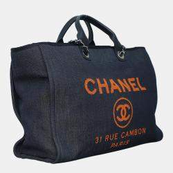 Pre Owned Chanel Denim Large Deauville Tote Bag