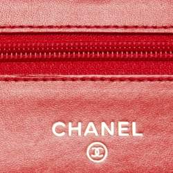 Chanel Orange Caviar Leather Timeless CC Wallet On Chain
