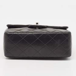 Pre Owned Chanel Black Quilted Leather Mini Square Classic Flap Bag