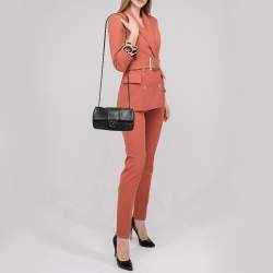 Chanel Black Embossed Leather Small Classic Single Flap Bag