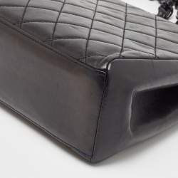 Pre Owned Chanel Black Quilted Leather Chain Tote