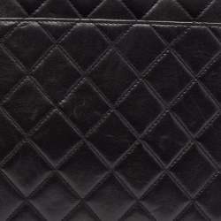 Pre Owned Chanel Black Quilted Leather Chain Tote