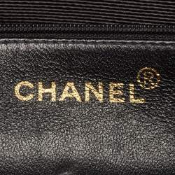 Pre Owned Chanel Black Quilted Leather Chain Tote