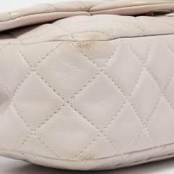 Pre Owned Chanel Pale Pink Quilted Leather Mini Pearl Crush Rectangular Flap Bag