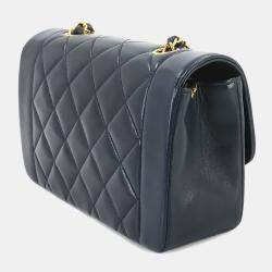 Chanel Leather Navy Diana Matelasse 22 Chain Shoulder Bag