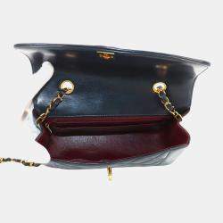 Chanel Leather Navy Diana Matelasse 22 Chain Shoulder Bag