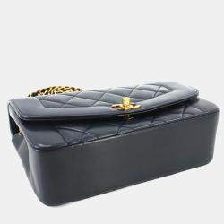 Chanel Leather Navy Diana Matelasse 22 Chain Shoulder Bag