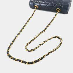 Chanel Leather Navy Diana Matelasse 22 Chain Shoulder Bag