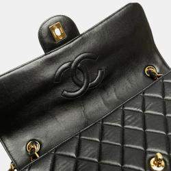 Pre Owned Chanel Black Lambskin Matelasse 30 Coco Mark Chain Shoulder Bag