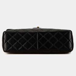 Pre Owned Chanel Black Lambskin Matelasse 30 Coco Mark Chain Shoulder Bag