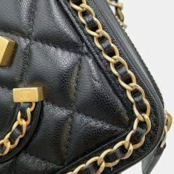 Chanel Lambskin Black CC Filigree Chain Shoulder Bag