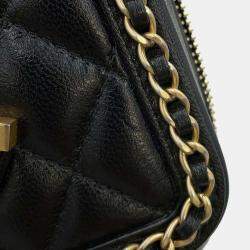 Chanel Lambskin Black CC Filigree Chain Shoulder Bag