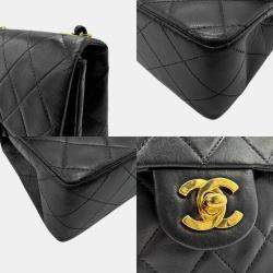 Chanel Lambskin Navy Gold Matelasse Shoulder Bag