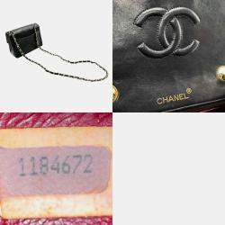 Chanel Lambskin Navy Gold Matelasse Shoulder Bag