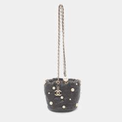 Chanel Lambskin Black Matelasse Shoulder Bag