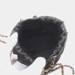 Chanel Lambskin Black Matelasse Shoulder Bag