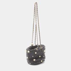 Chanel Lambskin Black Matelasse Shoulder Bag