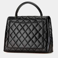 Chanel Black Lambskin Matelasse Coco Mark Flap Bag
