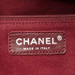 Pre Owned Chanel Dark Red Quilted Caviar Leather CC Timeless Soft Tote