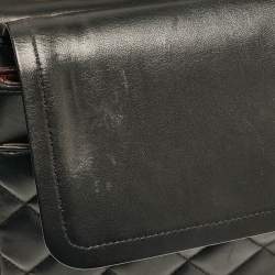 Pre Owned Chanel Black Quilted Leather Jumbo Classic Double Flap Bag