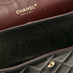 Pre Owned Chanel Black Quilted Leather Jumbo Classic Double Flap Bag