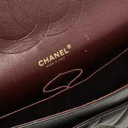 Pre Owned Chanel Black Quilted Leather Jumbo Classic Double Flap Bag