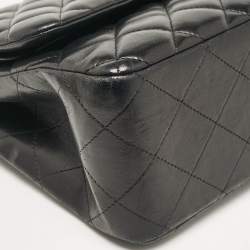 Pre Owned Chanel Black Quilted Leather Jumbo Classic Double Flap Bag