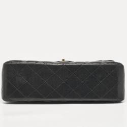 Pre Owned Chanel Black Quilted Leather Jumbo Classic Double Flap Bag