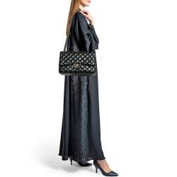 Pre Owned Chanel Black Quilted Leather Jumbo Classic Double Flap Bag
