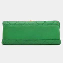 Chanel Green Lambskin Matelasse Top Handle bag