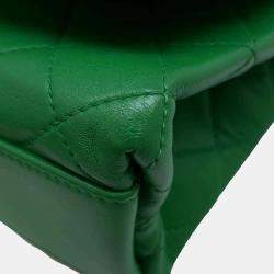 Chanel Green Lambskin Matelasse Top Handle bag