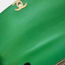 Chanel Green Lambskin Matelasse Top Handle bag