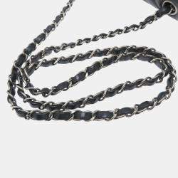 Chanel Caviar Skin Black Seal Chevron  Shoulder Bag