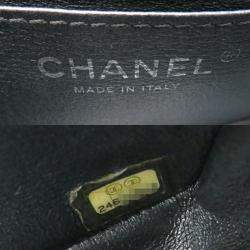 Chanel Caviar Skin Black Seal Chevron  Shoulder Bag