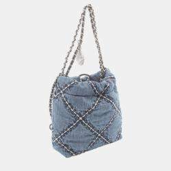 Chanel Navy Denim 22 Shoulder Bag