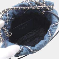 Chanel Navy Denim 22 Shoulder Bag