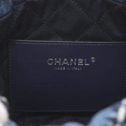 Chanel Navy Denim 22 Shoulder Bag
