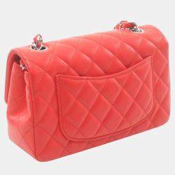 Chanel Red Lambskin Matelasse 20 Shoulder Bag