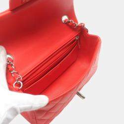 Chanel Red Lambskin Matelasse 20 Shoulder Bag