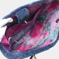 Chanel Blue Purple Multicolor Fabric Large Tote Bag