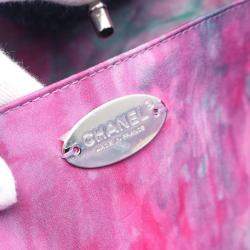 Chanel Blue Purple Multicolor Fabric Large Tote Bag